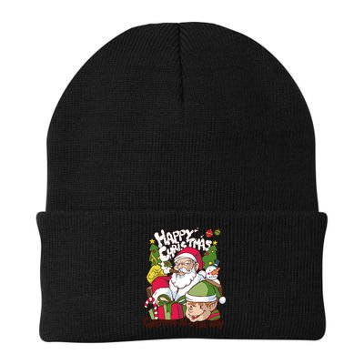 Santa Smoking Design Christmas All The Way Funny Beanie