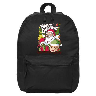 Santa Smoking Design Christmas All The Way Funny 16 in Basic Backpack