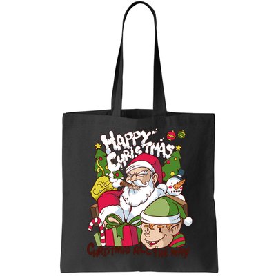 Santa Smoking Design Christmas All The Way Funny Bag