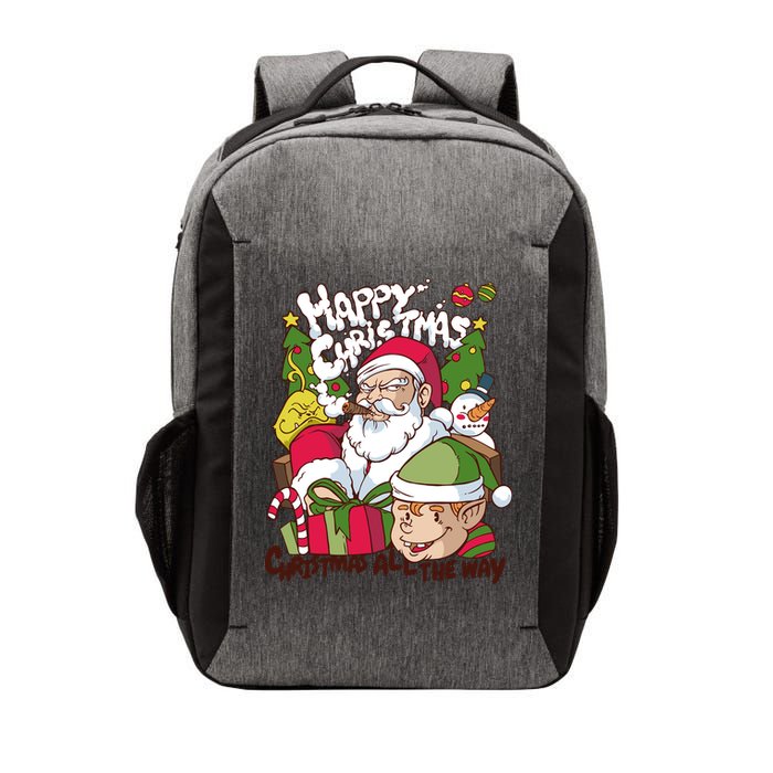 Santa Smoking Design Christmas All The Way Funny Vector Backpack