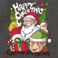 Santa Smoking Design Christmas All The Way Funny Vector Backpack