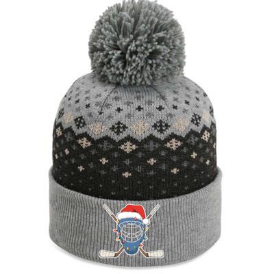 Santa Sports Design Christmas Hockey Player Gift The Baniff Cuffed Pom Beanie