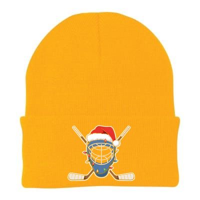 Santa Sports Design Christmas Hockey Player Gift Knit Cap Winter Beanie