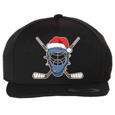 Santa Sports Design Christmas Hockey Player Gift Wool Snapback Cap