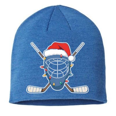 Santa Sports Design Christmas Hockey Player Gift Sustainable Beanie