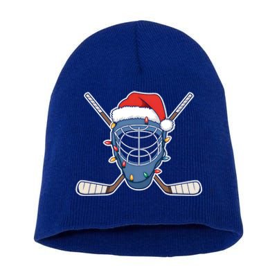 Santa Sports Design Christmas Hockey Player Gift Short Acrylic Beanie