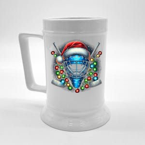 Santa Sports Design Christmas Hockey Player Funny Gift Beer Stein