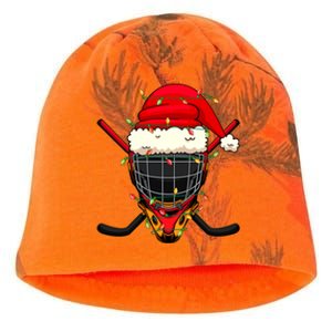 Santa Sports Design Christmas Hockey Player Great Gift Kati - Camo Knit Beanie