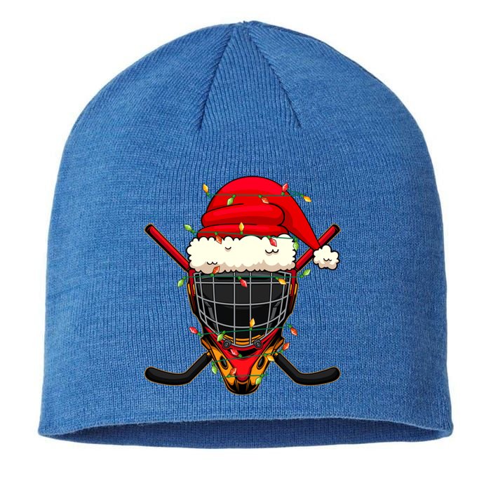 Santa Sports Design Christmas Hockey Player Great Gift Sustainable Beanie