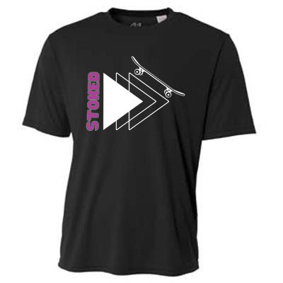 Stoke Skateboard Design Rip It Up Get Stoked Cooling Performance Crew T-Shirt