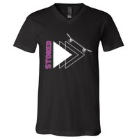 Stoke Skateboard Design Rip It Up Get Stoked V-Neck T-Shirt