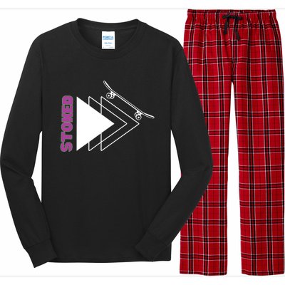 Stoke Skateboard Design Rip It Up Get Stoked Long Sleeve Pajama Set