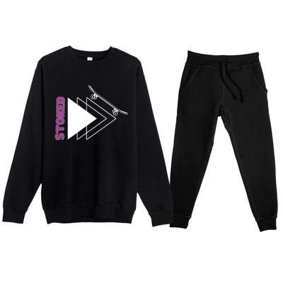 Stoke Skateboard Design Rip It Up Get Stoked Premium Crewneck Sweatsuit Set