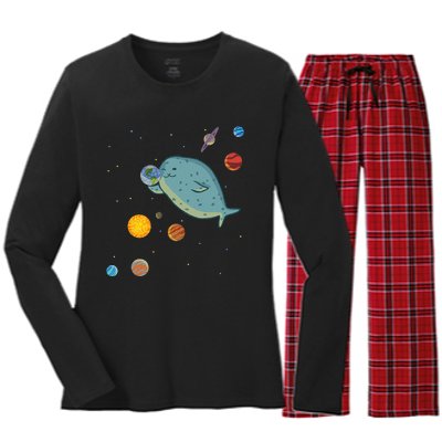 Space Seal Exploring the Planets Stars and Solar System Women's Long Sleeve Flannel Pajama Set 