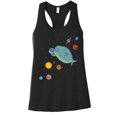 Space Seal Exploring the Planets Stars and Solar System Women's Racerback Tank