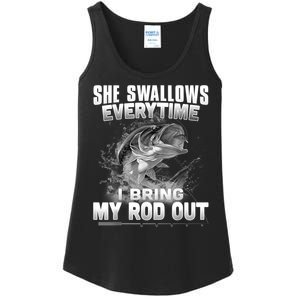 She Swallows Everytime I Bring My Rod Out Funny Fishing Ladies Essential Tank