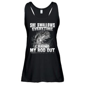 She Swallows Everytime I Bring My Rod Out Funny Fishing Ladies Essential Flowy Tank