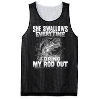 She Swallows Everytime I Bring My Rod Out Funny Fishing Mesh Reversible Basketball Jersey Tank