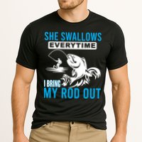 She Swallows Every Time I Bring Out My Rod Funny Fishing Cooling Performance Crew T-Shirt