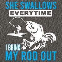 She Swallows Every Time I Bring Out My Rod Funny Fishing Cotton Canvas Backpack
