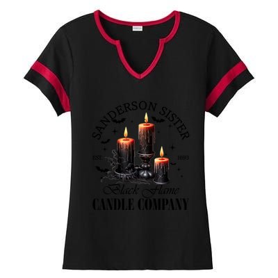 Sanderson Sisters Est 1693 Candle Company Halloween Bad Witches Vibes Ladies Halftime Notch Neck Tee