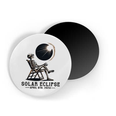 Skeleton Solar Eclipse April 8th 2024 America Magnet