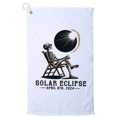 Skeleton Solar Eclipse April 8th 2024 America Platinum Collection Golf Towel