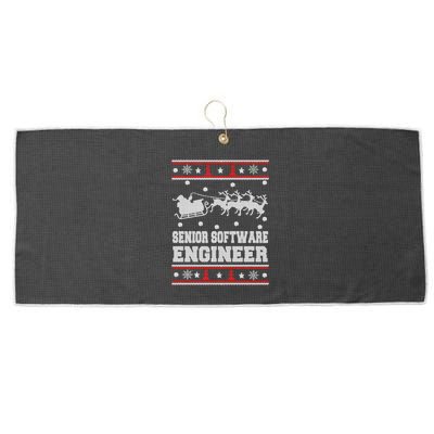 Senior Software Engineer Ugly Christmas Large Microfiber Waffle Golf Towel
