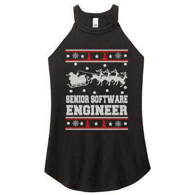 Senior Software Engineer Ugly Christmas Women's Perfect Tri Rocker Tank