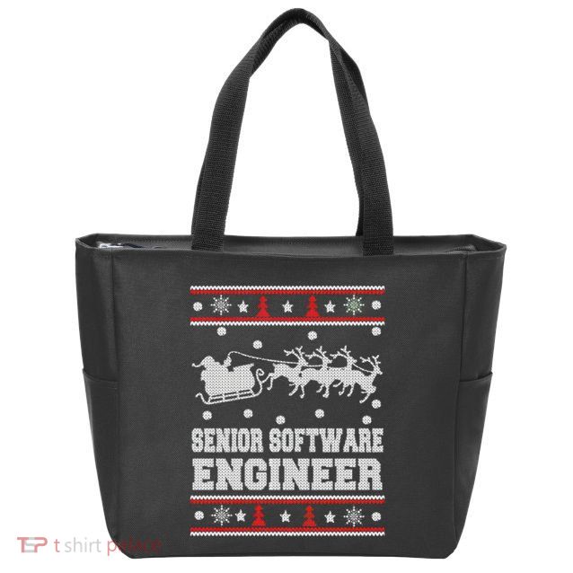 Senior Software Engineer Ugly Christmas Zip Tote Bag