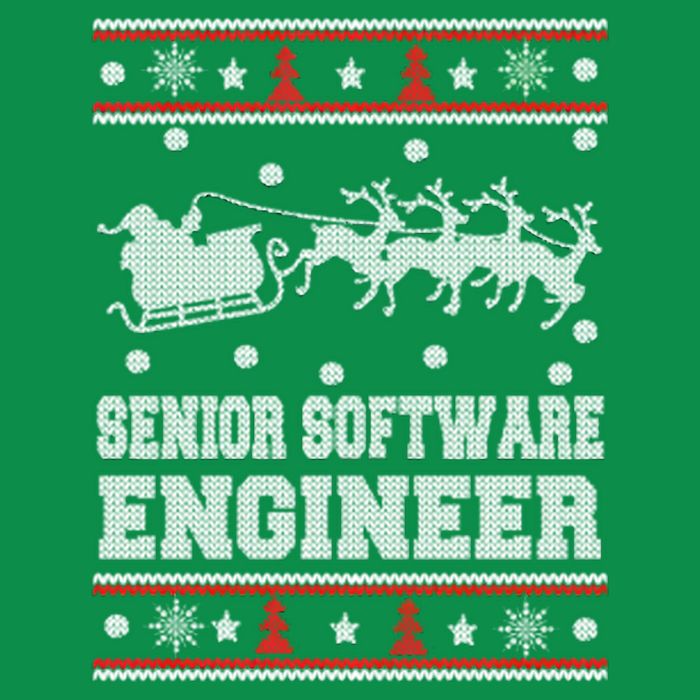 Senior Software Engineer Ugly Christmas Button