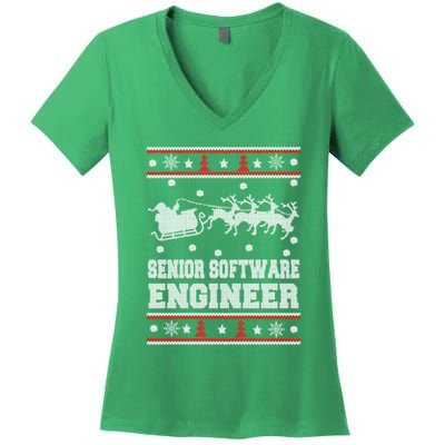 Senior Software Engineer Ugly Christmas Women's V-Neck T-Shirt