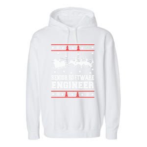 Senior Software Engineer Ugly Christmas Garment-Dyed Fleece Hoodie