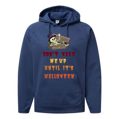 Spooky Skeletons Embrace The Fall Season Gift Performance Fleece Hoodie