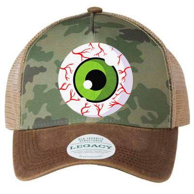 Spooky Scary Eyeball Funny Halloween Eyeball Legacy Tie Dye Trucker Hat