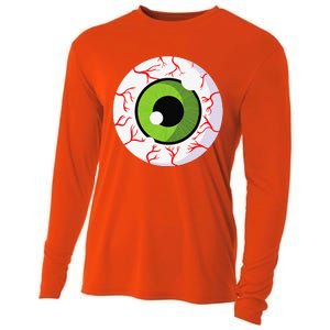 Spooky Scary Eyeball Funny Halloween Eyeball Cooling Performance Long Sleeve Crew