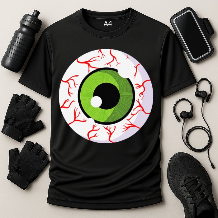 Spooky Scary Eyeball Funny Halloween Eyeball Cooling Performance Crew T-Shirt