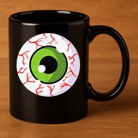Spooky Scary Eyeball Funny Halloween Eyeball 11oz C Handle Ceramic Mug