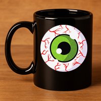 Spooky Scary Eyeball Funny Halloween Eyeball 11oz C Handle Ceramic Mug