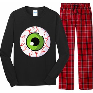 Spooky Scary Eyeball Funny Halloween Eyeball Long Sleeve Pajama Set