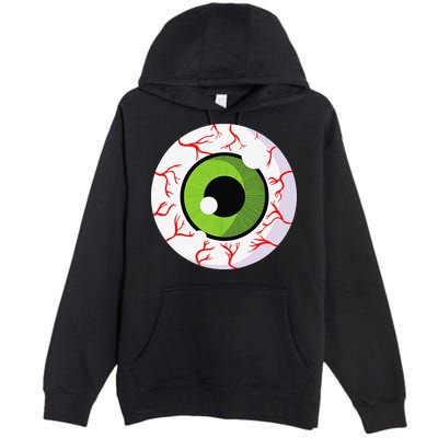 Spooky Scary Eyeball Funny Halloween Eyeball Premium Pullover Hoodie