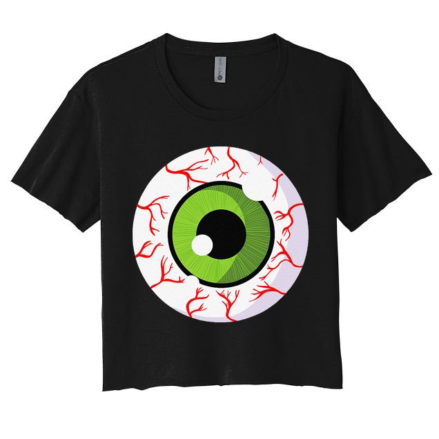 Spooky Scary Eyeball Funny Halloween Eyeball Crop Top