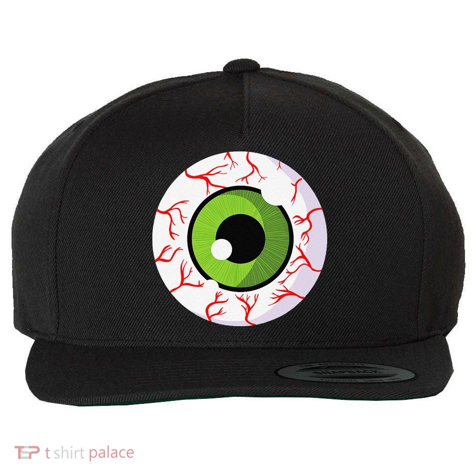 Spooky Scary Eyeball Funny Halloween Eyeball Wool Snapback Cap