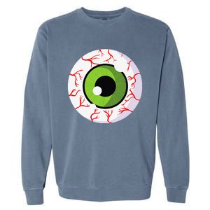 Spooky Scary Eyeball Funny Halloween Eyeball Garment-Dyed Sweatshirt