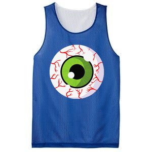 Spooky Scary Eyeball Funny Halloween Eyeball Mesh Reversible Basketball Jersey Tank