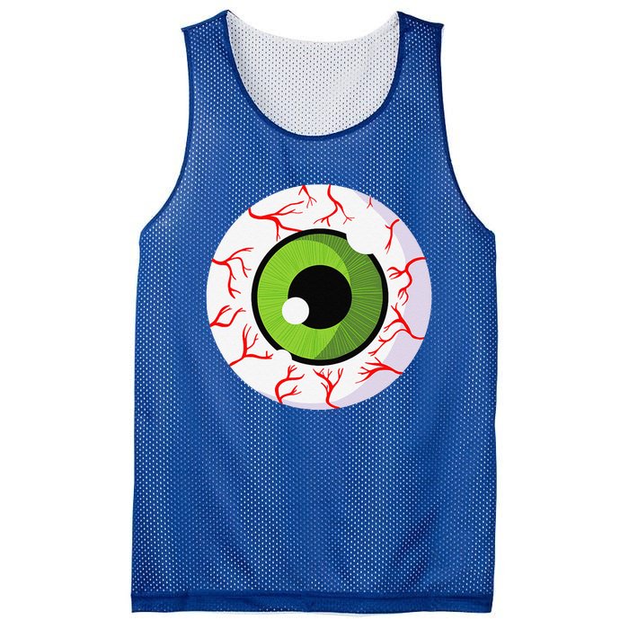 Spooky Scary Eyeball Funny Halloween Eyeball Mesh Reversible Basketball Jersey Tank