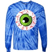 Spooky Scary Eyeball Funny Halloween Eyeball Tie-Dye Long Sleeve Shirt