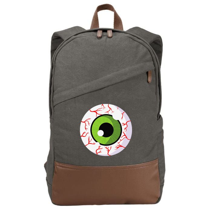 Spooky Scary Eyeball Funny Halloween Eyeball Cotton Canvas Backpack