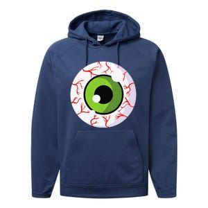 Spooky Scary Eyeball Funny Halloween Eyeball Performance Fleece Hoodie