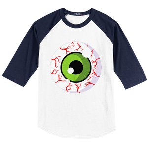 Spooky Scary Eyeball Funny Halloween Eyeball Baseball Sleeve Shirt